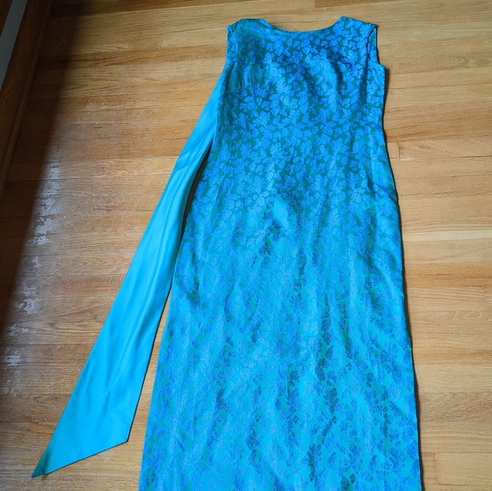 Malia Hawaiian Vintage 1950s-1960s Dress Green and Blue Floral